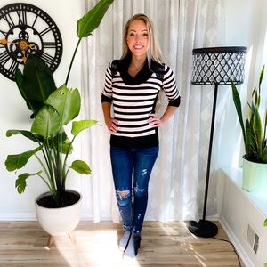 Blush and Black Striped Sweater